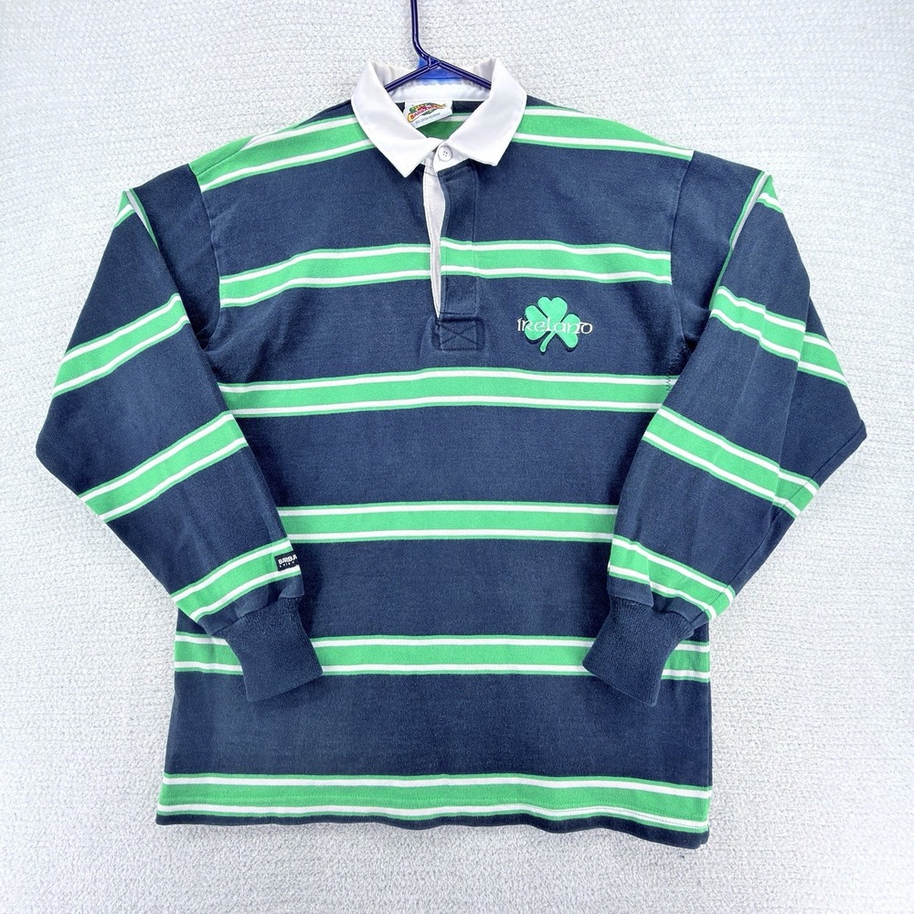 Barbarian Rugby Wear Ireland Shamrock Rugby Shirt Mens L Striped Made In Canada